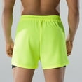 thumbnail image 4 of UTSJKR Mens Swim Shorts with Compression Liner Beach Swim Trunks Swimsuit Stretch Bathing Suit for Men Quick Dry Board Short Yellow M, 4 of 5