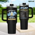 thumbnail image 3 of Cartoon Dad Tumbler with Handle and Straw, 40oz Dad Tumbler, Awesome Dad Travel Mug, Blue Dad Cup, Dad Christmas Gifts from Son Daughter Wife, 3 of 6