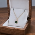 thumbnail image 2 of Emerald Square Gemstone Pendant Micro-inlaid Necklace, 2 of 2