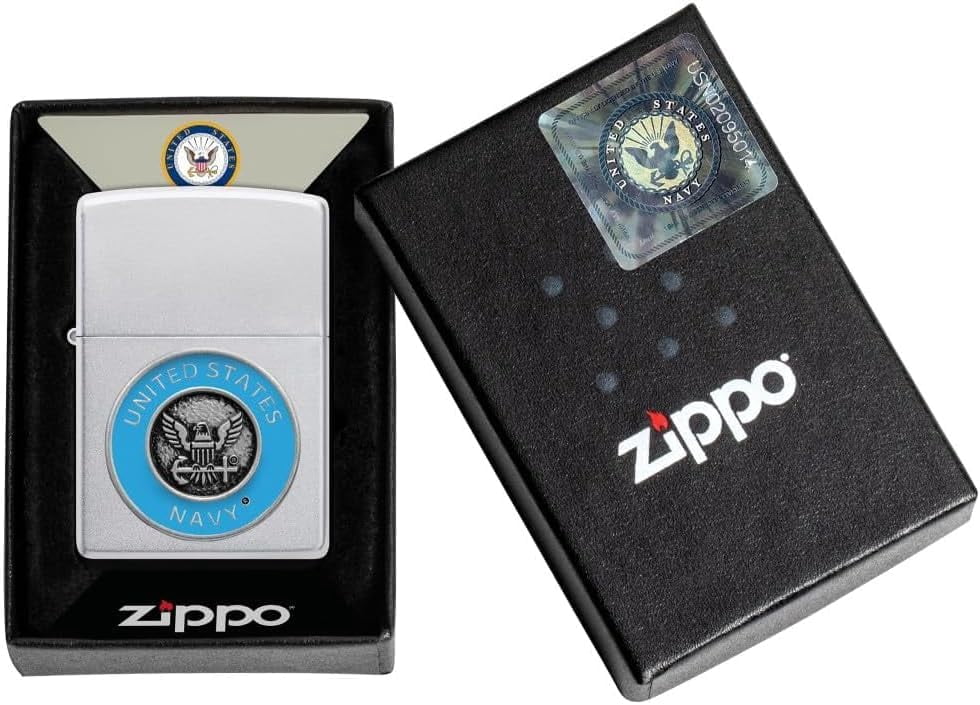 Zippo Lighter - Personalized Message Engrave United States Navy Emblem Art 48975