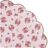 Talking Tables Truly Scrumptious Scalloped Floral Paper Table Napkins for a Tea Party, Pink (20 Pack)