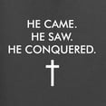 thumbnail image 6 of Wild Bobby, He Came He Saw He Conquered Inspirational/Christian Unisex Graphic Hoodie Sweatshirt, Charcoal, Medium, 6 of 6