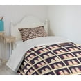 thumbnail image 4 of Ambesonne Bowling Party Quilted Bedspread Set 2 Pcs, Shoes in Racks, Twin Size, Pale Yellow Red Black, 4 of 6