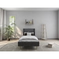 thumbnail image 2 of Tslinn Low Profile Upholstered Platform Bed,Twin Beds with Dark-Grey(Velvet) Wood, 2 of 5