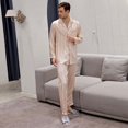 thumbnail image 5 of Hwmodou Mens Sleepwears Valentine's Day Love Heart Cute Printed Solid Nightwear Long Sleeve Night Gown Set For Couples Silk Robe Comfort And Style Homwear Nightgown For Man, 5 of 8