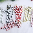 thumbnail image 7 of Axiiglly 4pcs Candy Cane Christmas Tree Decorations, 6" Candy Lollipop Hanging Ornaments Xmas Tree Pendant Christmas Decor for Gifts Home Party Holiday-Gold, 7 of 7