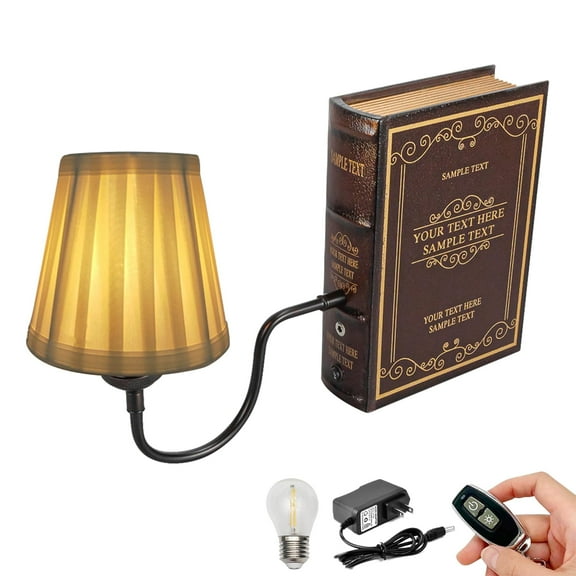 Kiven Cordless Bookshelf Lamp, 1-Light Rechargeable Bookcase Lighting with Cream Fabric Lampshade, Farmhouse Decorative Bookend, Cordless Table Lamp for Bedside Bookshelf Office Home Decor