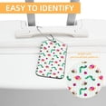 thumbnail image 3 of Square PU Leather 2 Pack Travel Tag - Bag Tag - Suitcase Tag with Privacy Cover and Stainless Steel Ring - Suitable for Travel, Backpack, and Handbag Retro Flowers Floral, 3 of 7