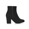 thumbnail image 2 of BLISSFUL STEP Women's Side Zipper Round Toe Block Heel Ankle Boots Black 5.5, 2 of 6