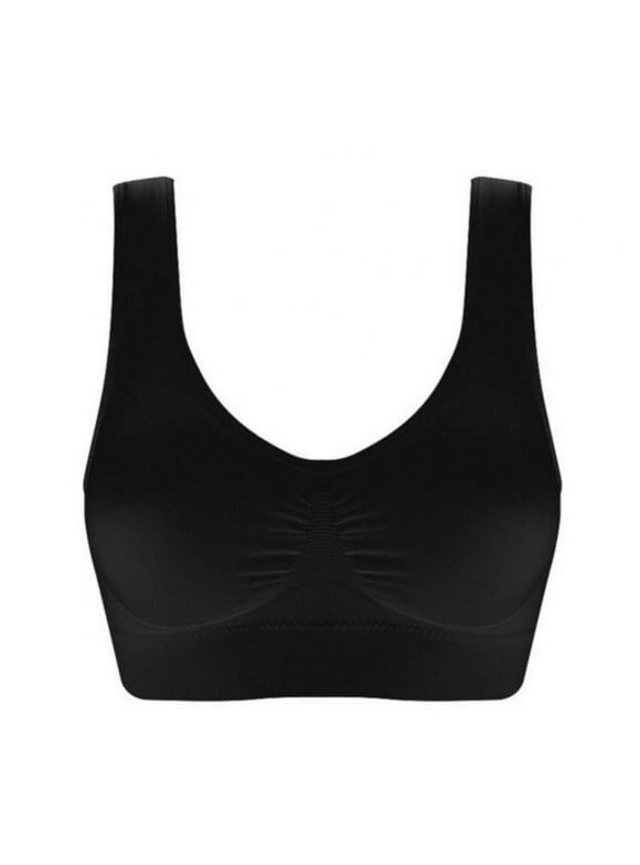 Women's Plus Size Pure Comfort Seamless Wirefree Bras,Cozy Pullover Bra Underwear,S-3XL Size Push up Brassiere,Yoga Fitness Tops Sports Bras for Exercise and Offers Back Support(Black,M)