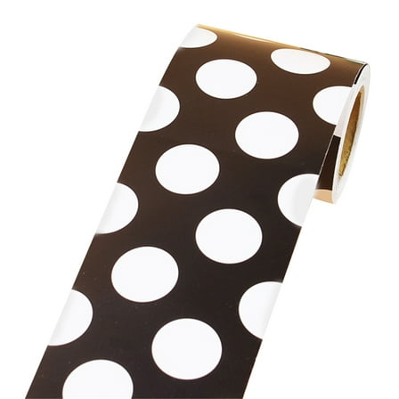 32.8ft White Black Dots Border Trim Wall Sticker for Chalkboard Party Decoration
