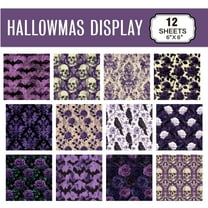 12 Sheets Halloween Pattern Paper Set Holiday Craft Paper for Card Making Scrapbook Decor, 10 Designs (Purple, 6 X 6 Inches)