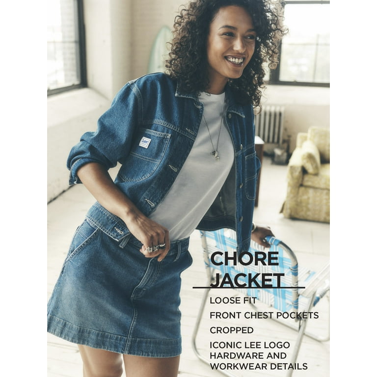 Lee Women's Heritage Cropped Chore Denim Jacket - Walmart.com Lee Women's Heritage Cropped Chore Denim Jacket - Walmart.com