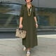 thumbnail image 1 of 2023 ZANZEA Elegant Shirt Dress Solid Long Sleeve Maxi Vestidos Women Autumn Lapel Solid Button Sundress Female Robe OversizedXXXL Gao Jinjia LED, 1 of 2