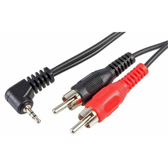 PRO SIGNAL Right Angled 2.5mm Stereo Jack Plug to 2x Phono (RCA) Plugs Lead 2m