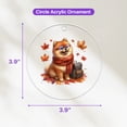 thumbnail image 4 of Welcome Fall Pomeranian Enjoys School Time Autumn Fall Leaves Acrylic Round Ornament Pom Dog Lover Gifts Home Tree Decor - 02013, 4 of 4