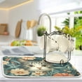 thumbnail image 2 of Yayeee Dish Drying Mat for Kitchen Counter Ultra Absorbent Easy Clean Pad 18x16", Flowers Cat, 2 of 7