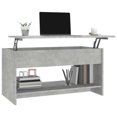 thumbnail image 2 of 809651 vidaXL Coffee Table Concrete Grey 102x50x52,5 cm Engineered Wood, 2 of 5