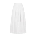 thumbnail image 2 of RYDCOT Women's Pleated Midi Skirt Summer Solid Color High Waisted Flowy A Line Swing Casual Skirts White, 2 of 7