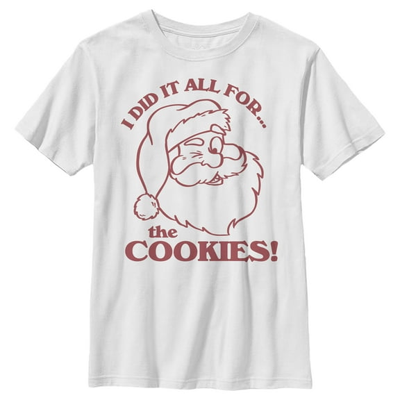 Boy's Lost Gods Did it For the Cookies  Graphic Tee White Small