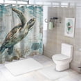 thumbnail image 7 of Orinice  Coastal Nautical Shower Curtain Vintage Sea Turtle Starfish Seashell Watercolor Marine Life Beach Themed Bathroom Decor Fabric Curtains with Hooks 69x72, 7 of 7