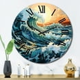 thumbnail image 3 of Designart "Of Wonder Coastal waves Waves painting V" Nautical & Beach Oversized Wall Clock, 3 of 5