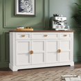 thumbnail image 6 of HLR 60” Large Buffet Sideboard Cabinet with 4 Doors and 3 Drawers Shaker Style, Coffee Bar Storage Cabinet for Dinning Room, Kitchen, Living Room, White, 6 of 6