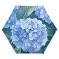 thumbnail image 6 of Blue Hydrangeas All Weather Umbrella Triple Folding Parasol 6 Ribs UV Protection Portable, 6 of 8