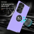 thumbnail image 7 of for Samsung Galaxy S23 Ultra Case, 360° Rotatable Ring Holder Kickstand Dual Layer Military-Grade Drop Tested Protection Support Car Holder Mount Magnetic Absorbing Bumper Phone Case, Purple, 7 of 7