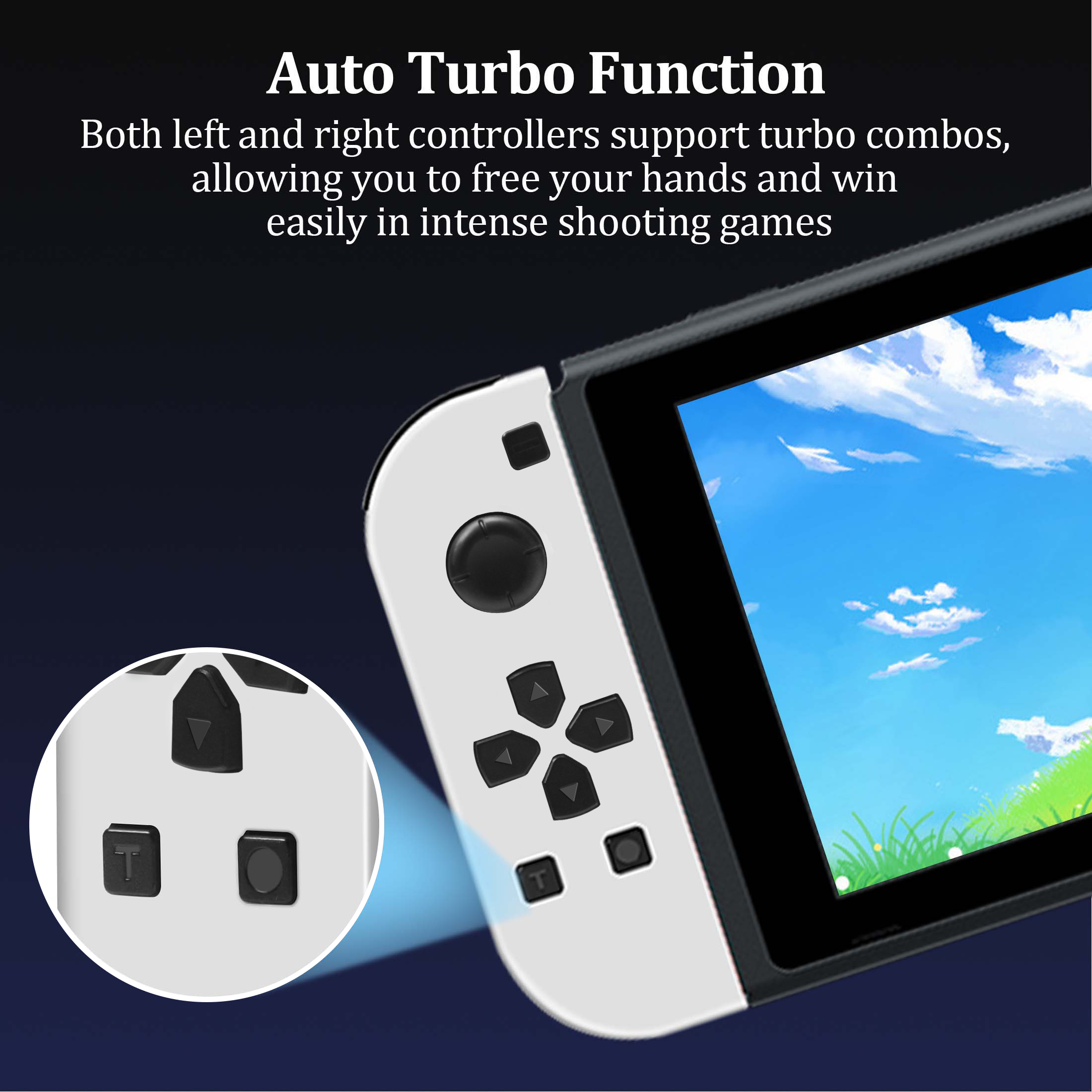 Controlador de Juegos Dividido Inalámbrico, Gamepad Bluetooth con Luz RGB, Movimiento y Vibración, Controlador Recargable para Consola Portátil 7