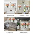 thumbnail image 3 of Spring Pink Tulip Short Blackout Curtains 36 Inch Long Watercolor Flower Wood Grain Rod Pocket Kitchen Curtains, 2 Panels Thermal Insulated Room Darkening Drapes for Bedroom, 30"W x 36"L, 3 of 5