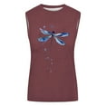 thumbnail image 3 of HNMKIU Cropped Tank Tops For Women Casual Basic Round Neck Tank Top With Print For Daily Wear Spring Summer Fall, 3 of 3