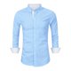 thumbnail image 1 of Lars Amadeus Camisas de vestir en contraste para hombre Camisa de negocios de algodón ajustada con botones Azul XL Unique Bargains Camisas, 1 of 6