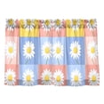 thumbnail image 7 of Yayeee Kitchen Curtains Tier Pair Light Filtering 27"x36" Rod Pocket Short Cafe Window Panel, Light Blue Daisy, 7 of 7