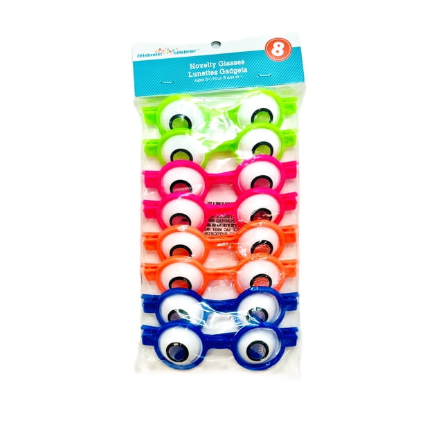 Way to Celebrate Eyeball Glasses Party Favors, 8 pack