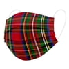 WeCare Face Masks - Box of 50, 3-Ply, Individually-Wrapped - Red Plaid