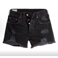 thumbnail image 2 of Pantalones cortos Levi's SS23 de mezclilla para mujer, color negro, talla 25, 2 of 2