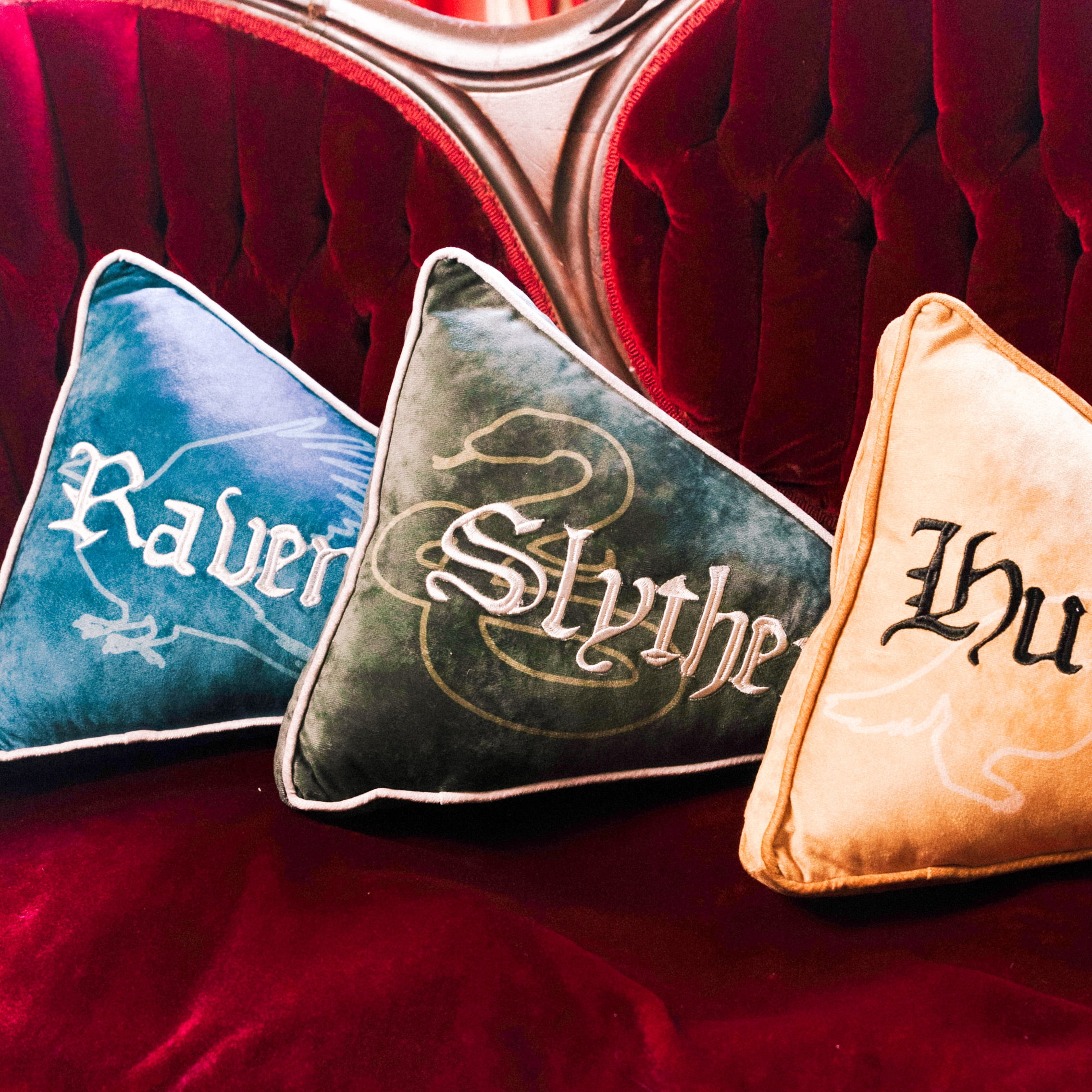 Harry Potter Slytherin Stone Washed Velvet Pennant Pillow 18"