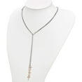 thumbnail image 2 of Sterling Silver 3 Rose-tone Cross Adj up to 24in Slip-on Necklace, 2 of 5