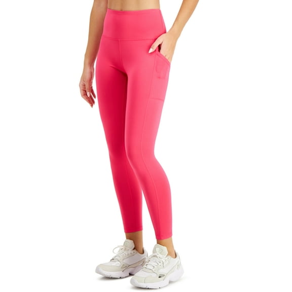 ID Ideology Women's High Waist Side Pocket 7/8 Length Leggings Pink Size X-Large