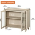 thumbnail image 2 of WAMPAT Buffet Server Table, Accent Sideboard with Storage & Glass Door,Console Table for Kitchen, Dining Room, and Living Room, Light Oak, 33.9", 2 of 7
