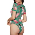 thumbnail image 3 of Naloa Tropical Flamingo Women's Short-Sleeved Onesie, One-Piece Swimsuit for Parties, dates, clubs - XX-Large, 3 of 9