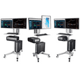 thumbnail image 4 of PC Computer Cart Workstation with Power Strip 2-Monitor, Black, 4 of 10