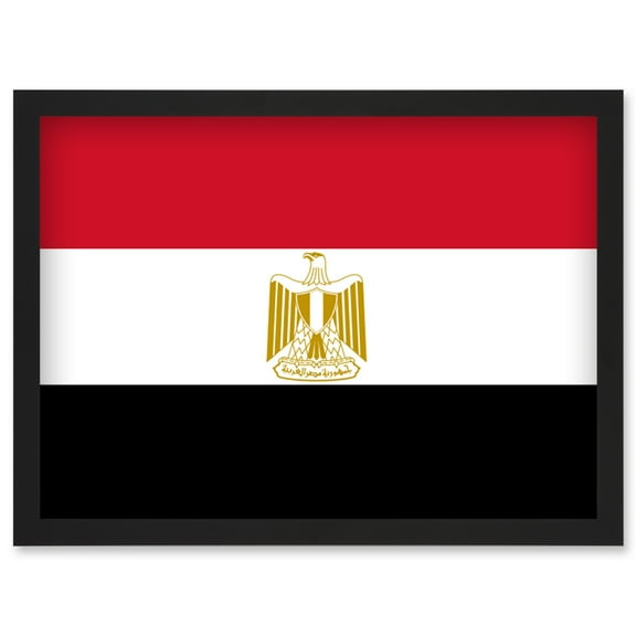 Egypt National Flag Patriotic Vexillology World Flags Country Region Poster Artwork Framed Wall Art Print A4