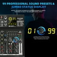 thumbnail image 6 of 8 Channel Mixer Audio, Professional Music Sound PA Mixer DJ Mixing Board Console with 99 DSP Effects, 5-band EQ, Bluetooth, USB Interface, 48V Phantom Power for Recording Stage Karaoke, 6 of 9