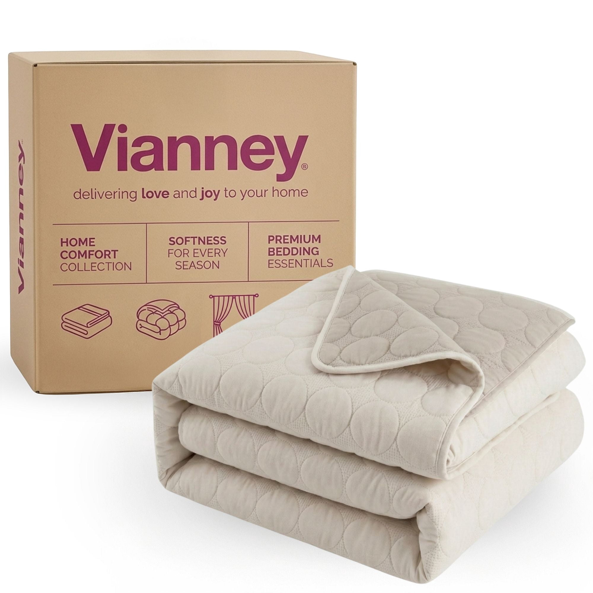 Vianney Comforter Queen Novo Cannes Lightweight and Soft Fleece Material Cozy Throw Year Round Comfort Bedding