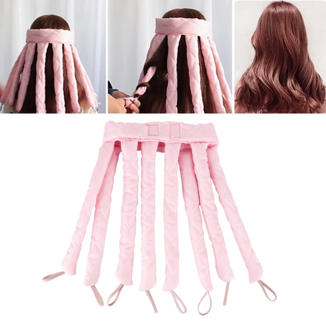 Rizadores de cabello sin calor Macarena Diadema Rosa para cabello largo