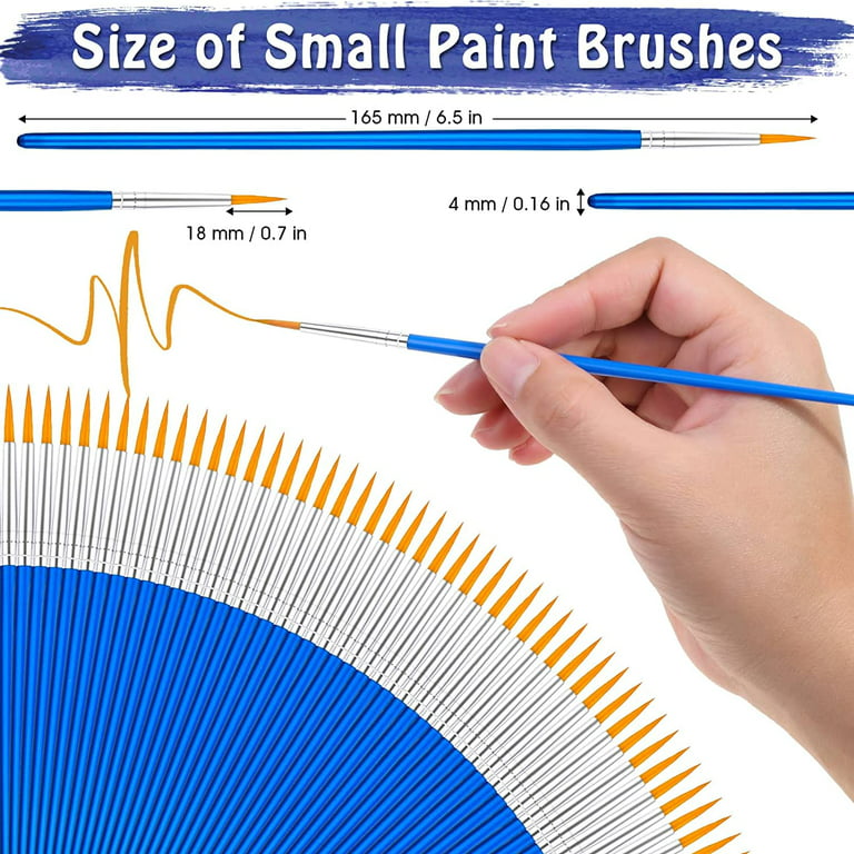 TOSEERY 100pcs Paint Brushes Bulk Small, Paint Brushes for Kids Fine Paint Brushes Set Detail Paint Brushes for Classroom Model Canvas Face Nail Art Acrylic