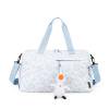 Diaper Bag Tote, Cute Floral Duffle Bag with Pendant, Large Capacity Flower Storage Bag for Work Commute Travel (Blue)