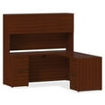 thumbnail image 2 of Lorell Prominence 2.0 Mahogany Laminate Left-Pedestal Bowfront Desk - 3-Drawer 1" Top, 72" x 42" x 29" - 3 x File Drawer(s), Box Drawer(s) - Single Pedestal on Left Side - Band Edge - Material: Partic, 2 of 7